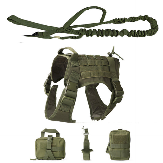 Outdoor Dog Vest Five Piece Suit Tactical Dog Clothing Dog Supplies-0